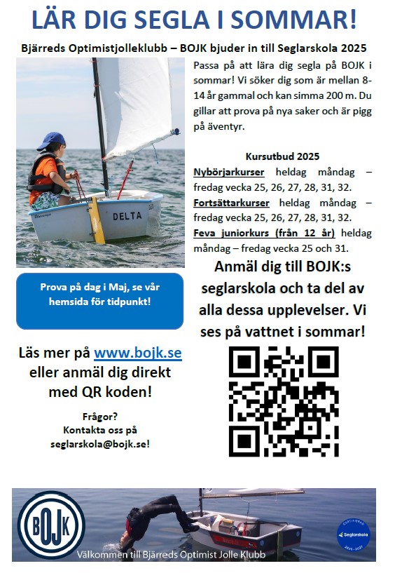 image: Glöm inte anmäla er till seglarskolan 2025